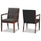 Baxton Studio Theresa Grey Upholstered and Walnut Wood 2-PC Living Room Chair Set 164-10482 - alternate 1